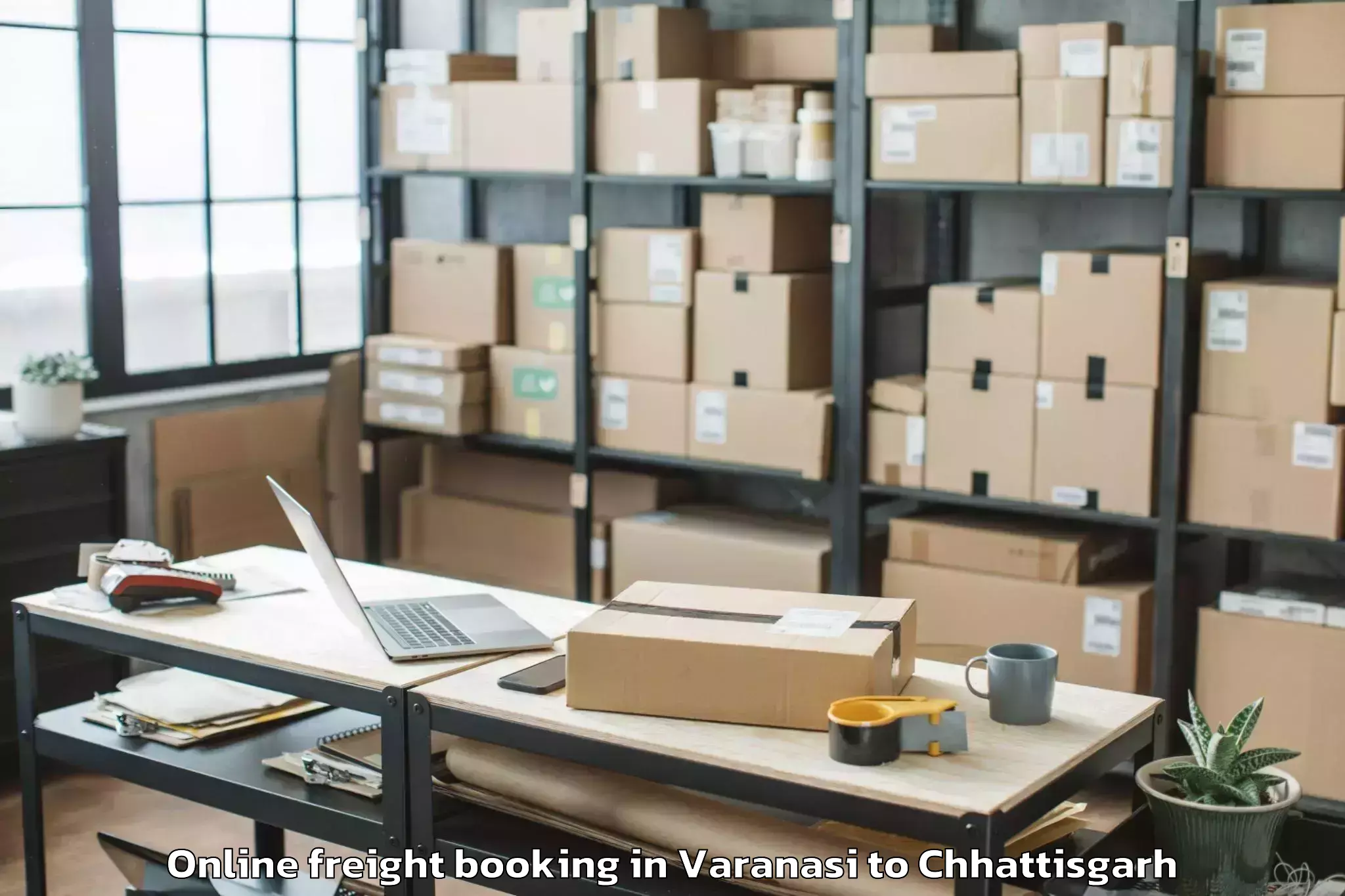 Top Varanasi to Bhilai Online Freight Booking Available